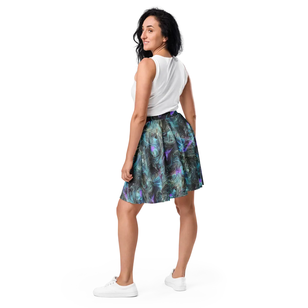 Deep Space Opal on Skater Skirt — Back
