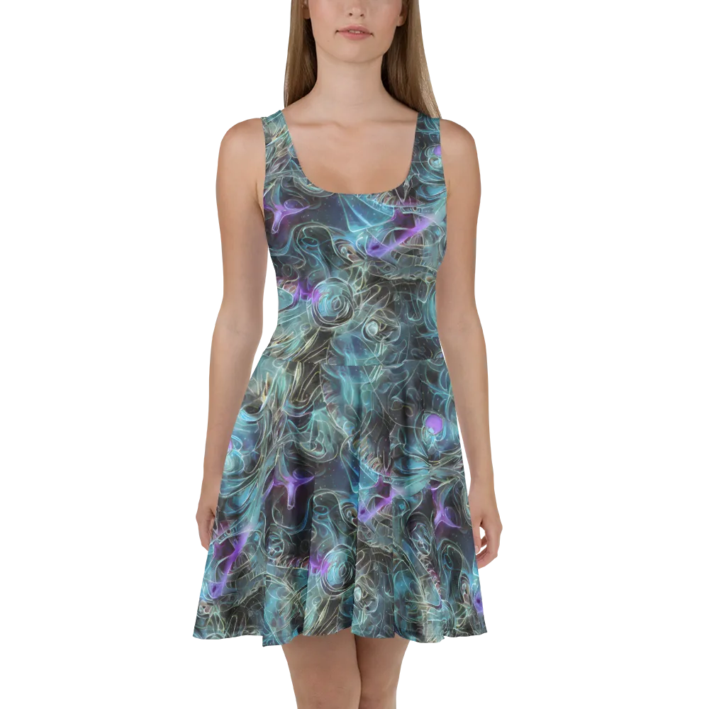 Deep Space Opal on Skater Dress — Front