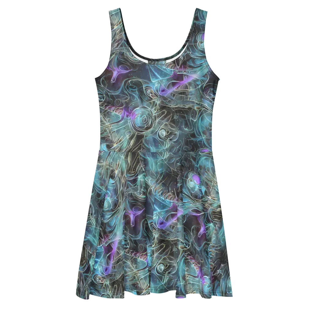 Deep Space Opal on Skater Dress — Front