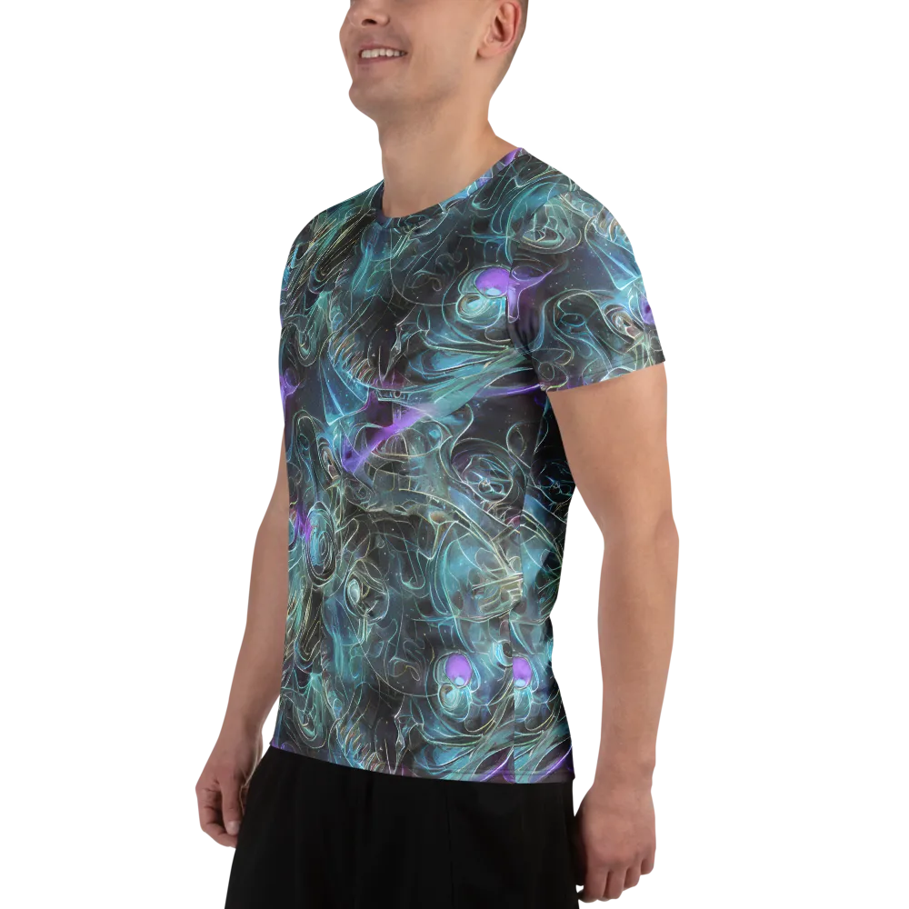 Deep Space Opal on Men's Athletic T-Shirt — Left