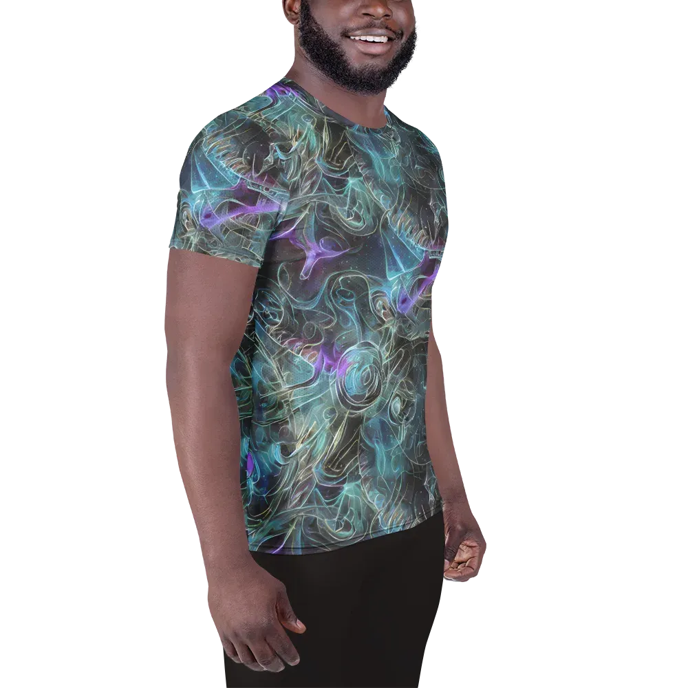 Deep Space Opal on Men's Athletic T-Shirt — Right