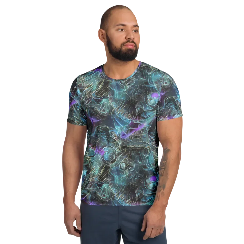 Deep Space Opal on Men's Athletic T-Shirt — Front