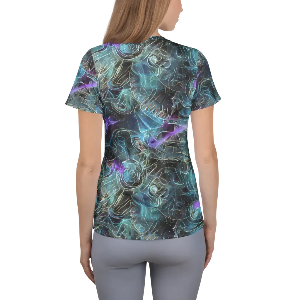 Deep Space Opal on Women's Athletic T-Shirt — Back