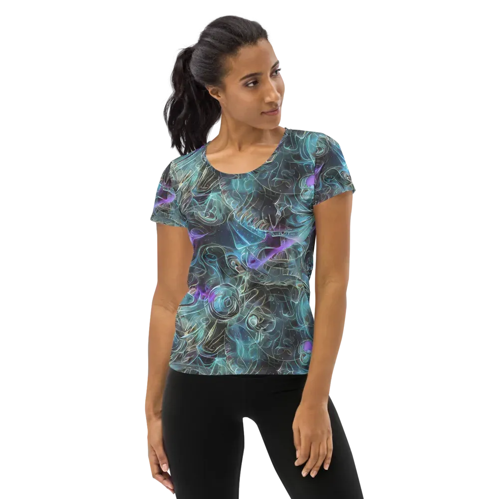 Deep Space Opal on Women's Athletic T-Shirt — Front