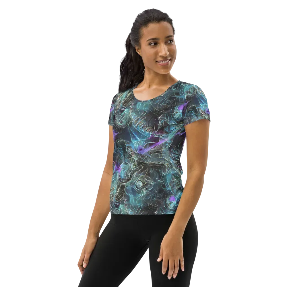 Deep Space Opal on Women's Athletic T-Shirt — Left