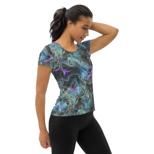 Deep Space Opal on a Women's Athletic T-Shirt