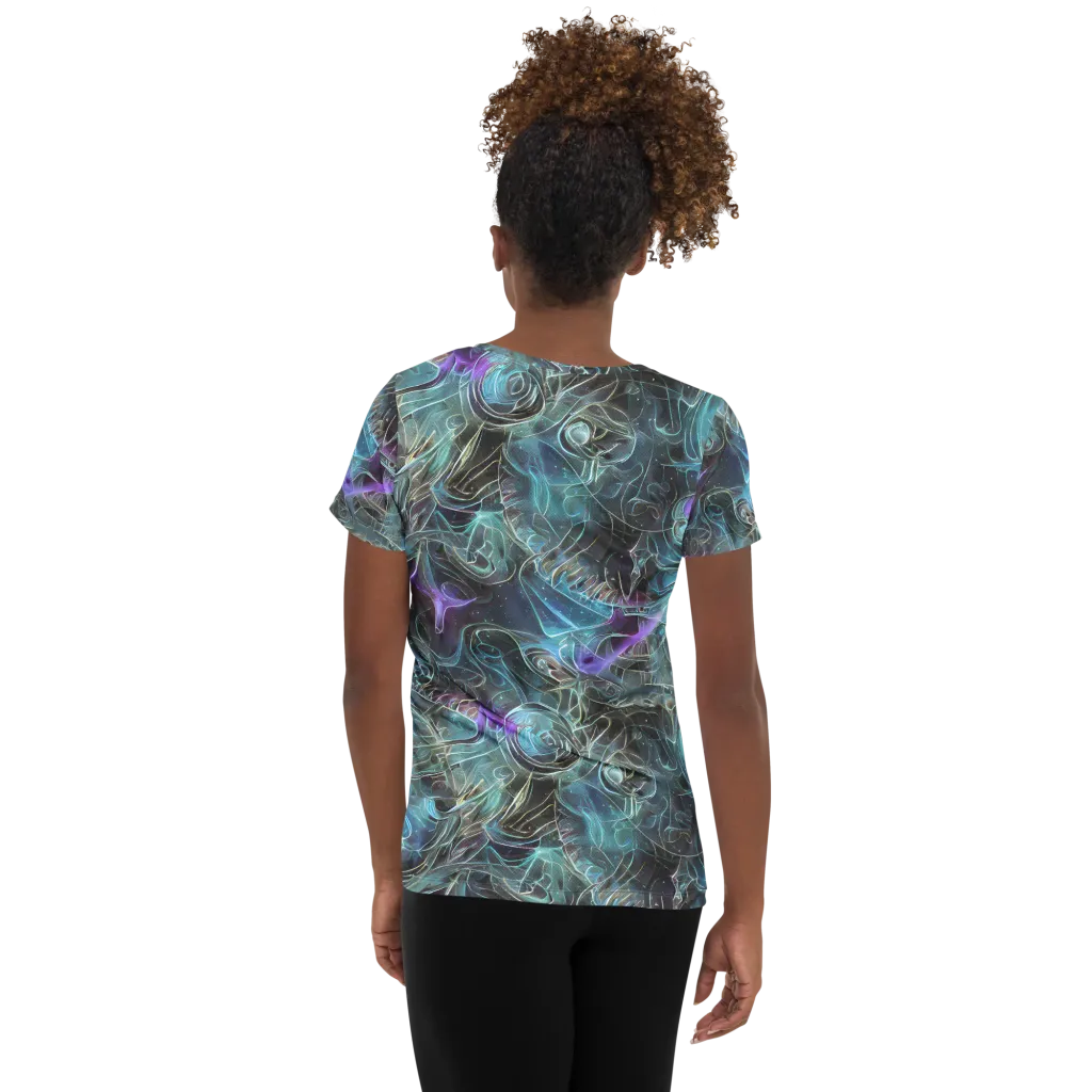 Deep Space Opal on Women's Athletic T-Shirt — Back