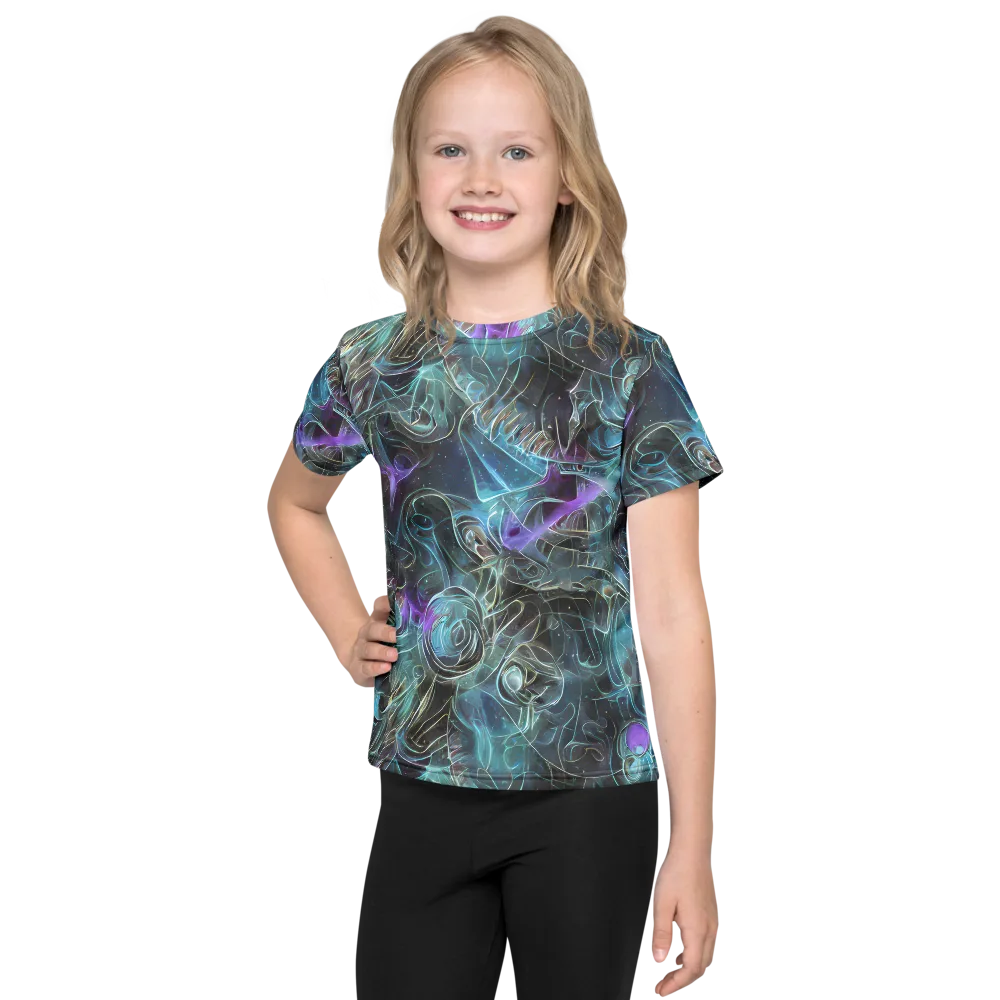 Deep Space Opal on Kids Crew Neck T-Shirt — Front