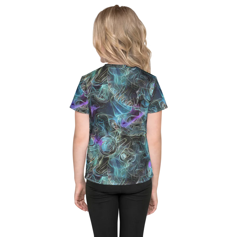 Deep Space Opal on Kids Crew Neck T-Shirt — Back