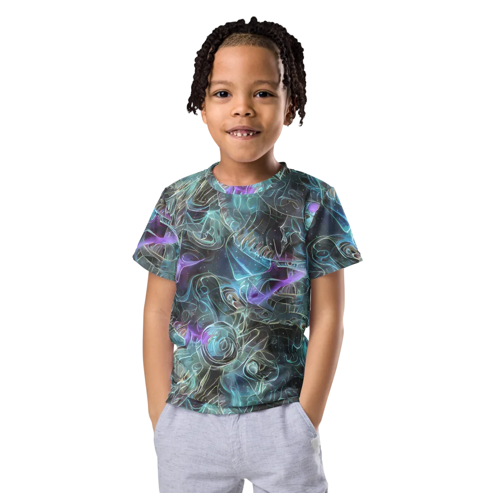 Deep Space Opal on Kids Crew Neck T-Shirt — Front