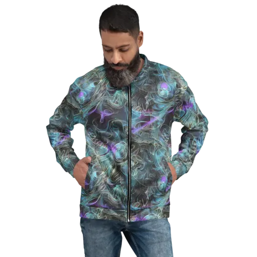 Deep Space Opal on a Bomber Jacket