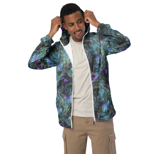 Deep Space Opal on a Men's Windbreaker