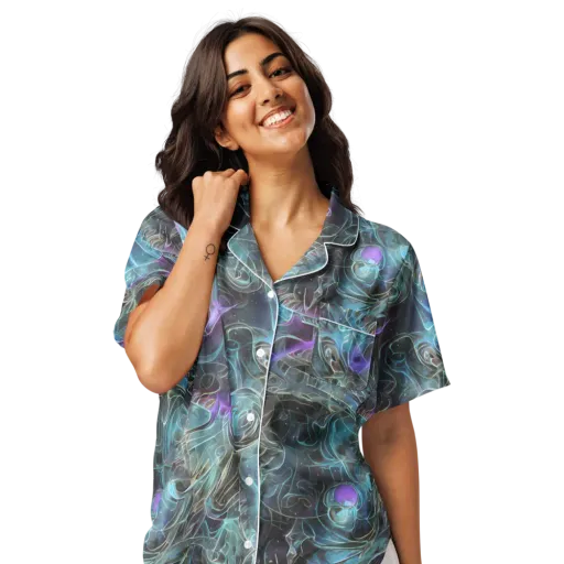 Deep Space Opal on a Women's Short Sleeve Pajama Top