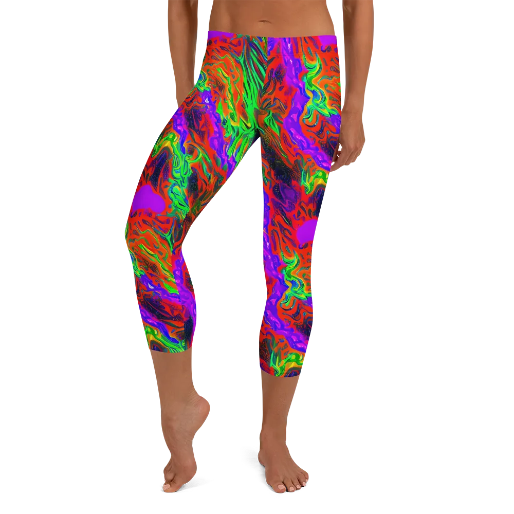 Flare Cascade on Capri Leggings — Front