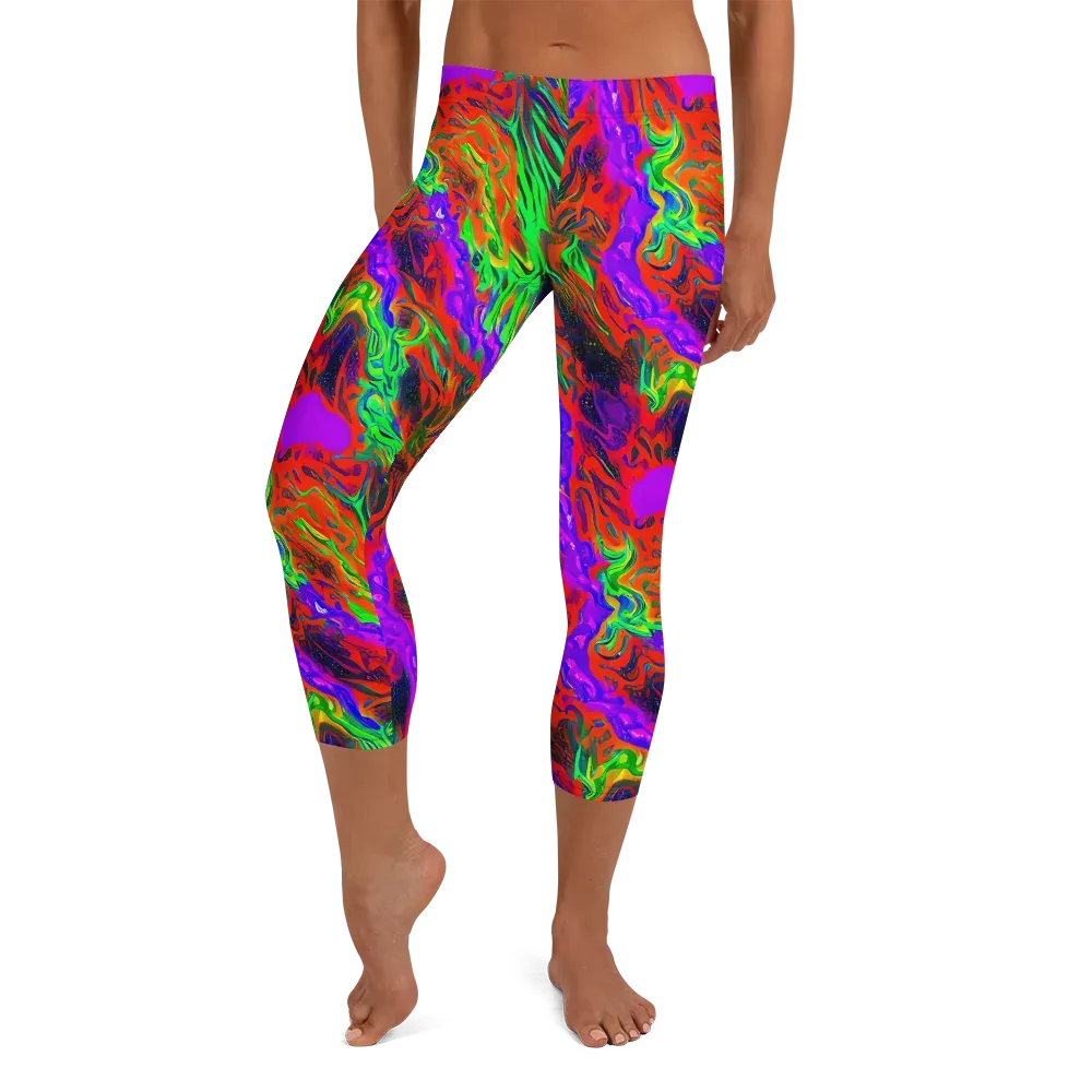 Flare Cascade on Capri Leggings — Front