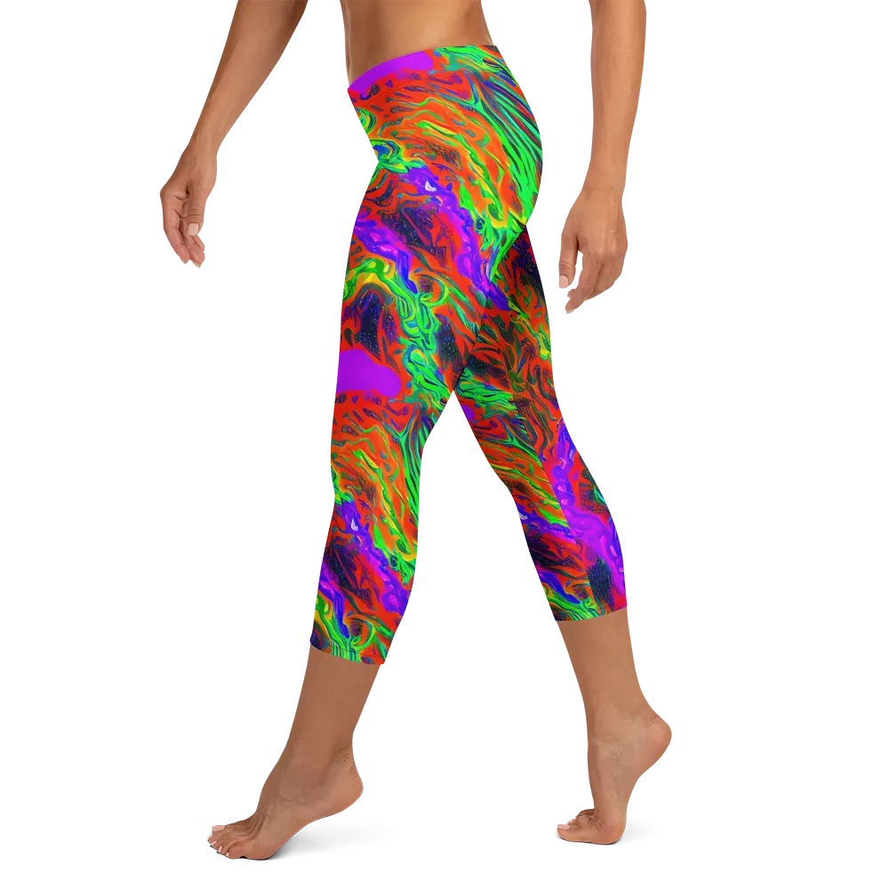 Flare Cascade on Capri Leggings — Left
