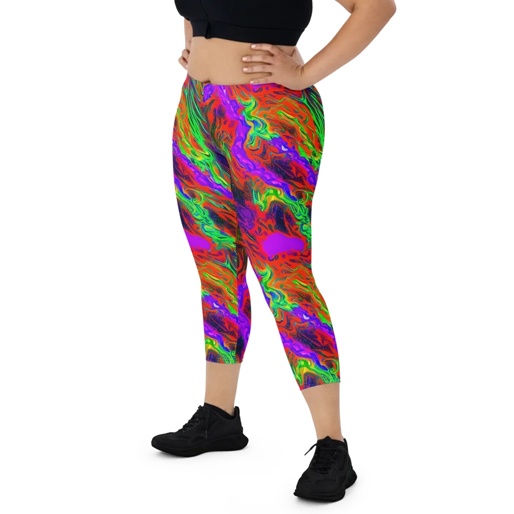 Flare Cascade on Capri Leggings — Front