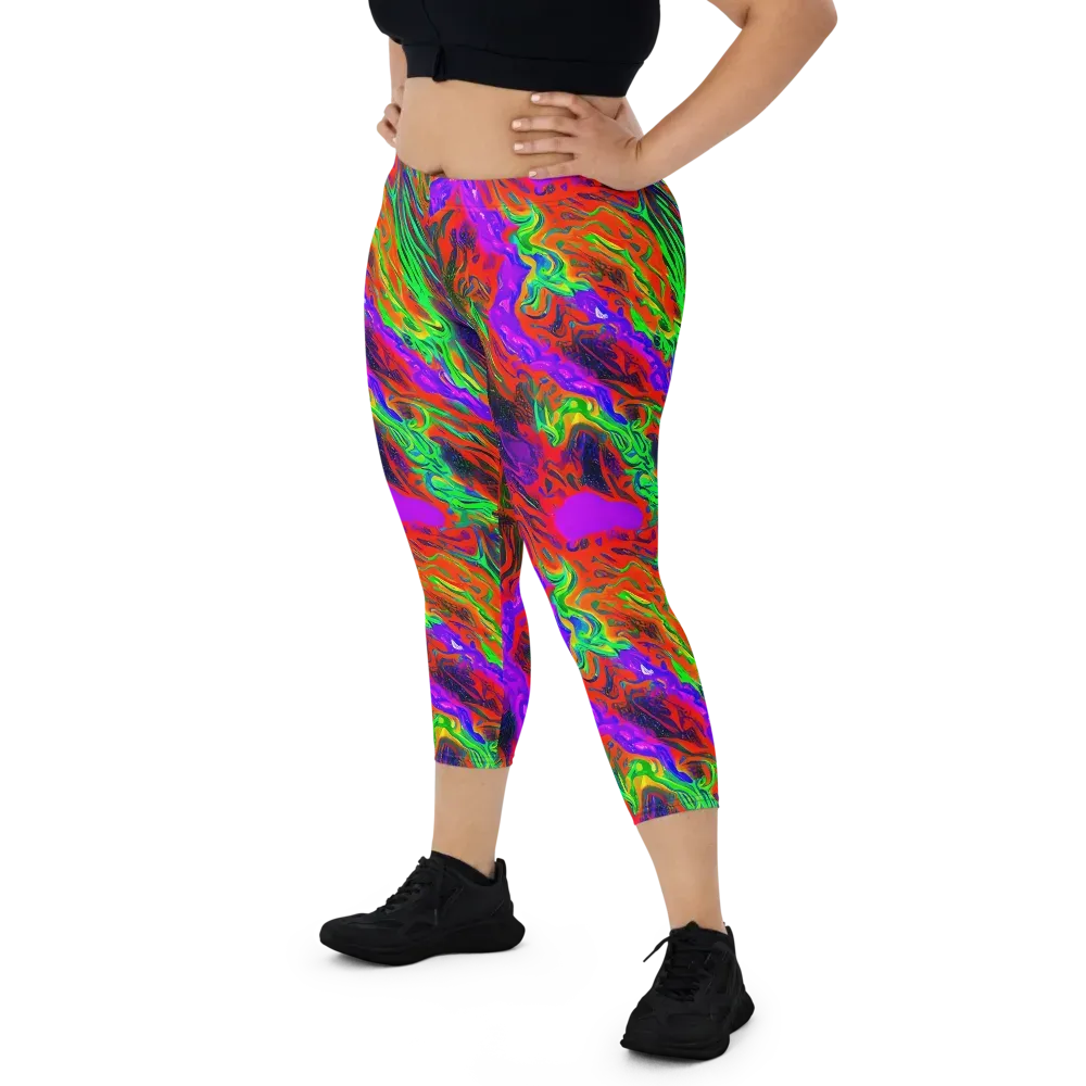 Flare Cascade on Capri Leggings — Front
