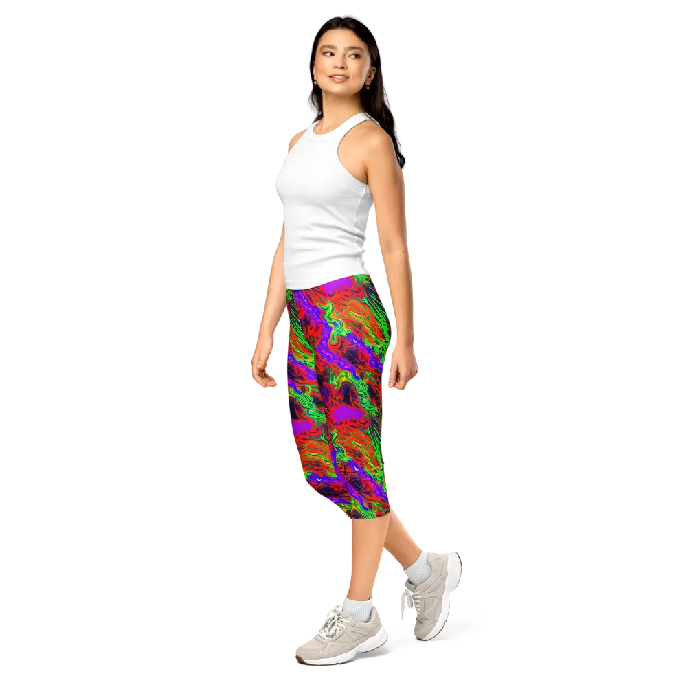 Flare Cascade on Capri Leggings — Left Front