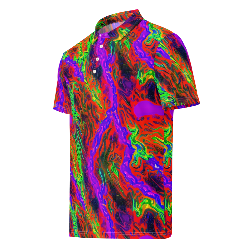 Flare Cascade on Men's Slim Fit Polo Shirt — Left Front