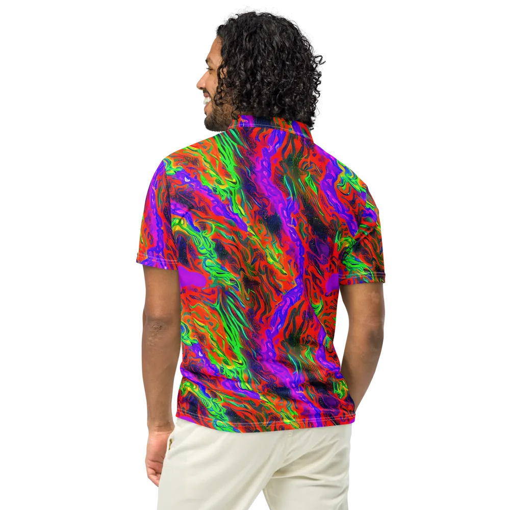 Flare Cascade on Men's Slim Fit Polo Shirt — Back