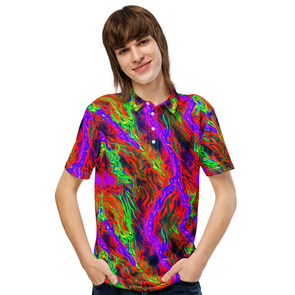 Flare Cascade on Men's Slim Fit Polo Shirt — Front