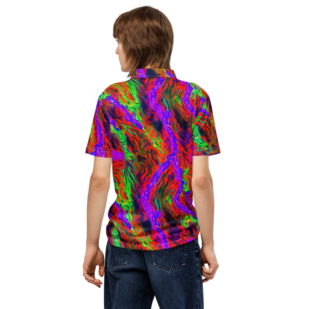 Flare Cascade on Men's Slim Fit Polo Shirt — Back