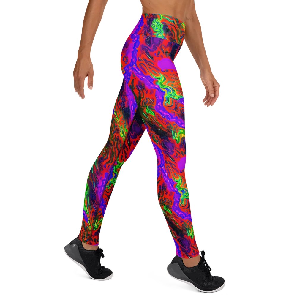 Flare Cascade on Yoga Leggings — Right