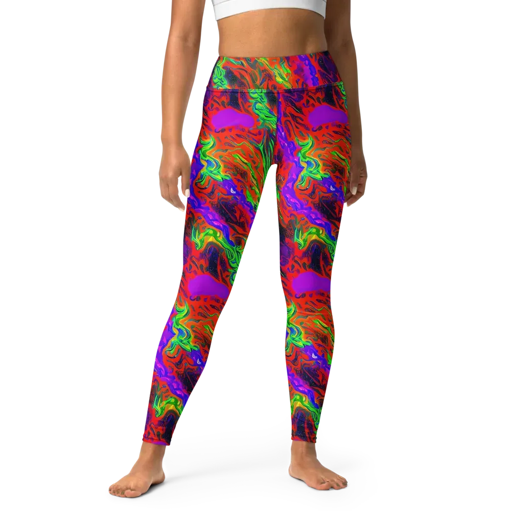 Flare Cascade on Yoga Leggings — Front