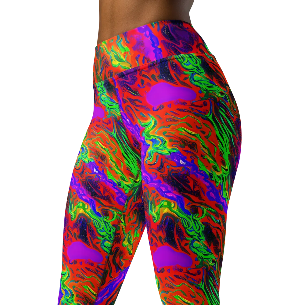Flare Cascade on Yoga Leggings — Left Front