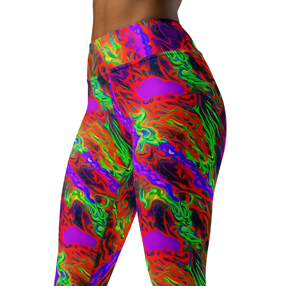 Flare Cascade on Yoga Leggings — Left Front