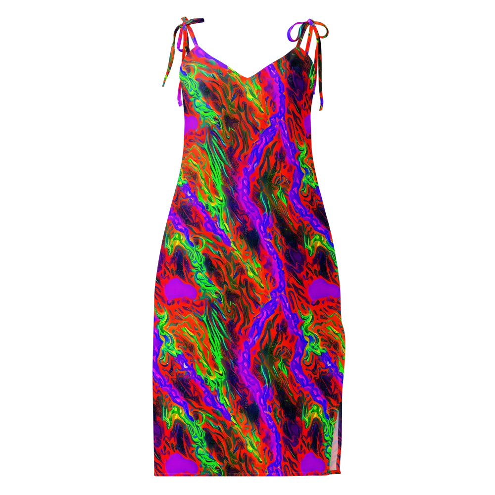 Flare Cascade on Slip Dress — Front