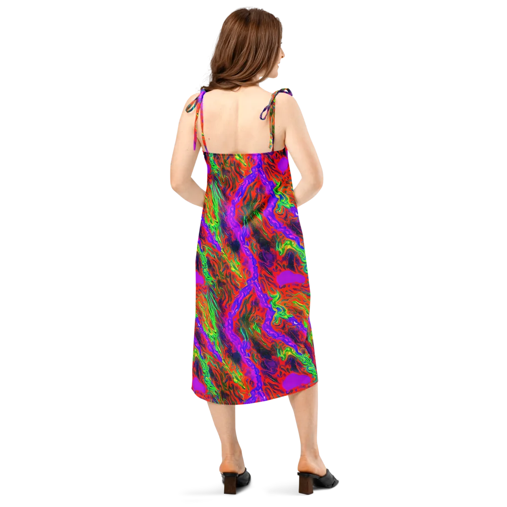 Flare Cascade on Slip Dress — Back