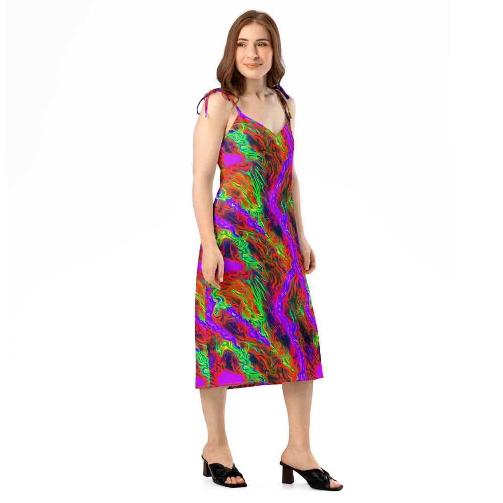 Flare Cascade on Slip Dress — Right Front