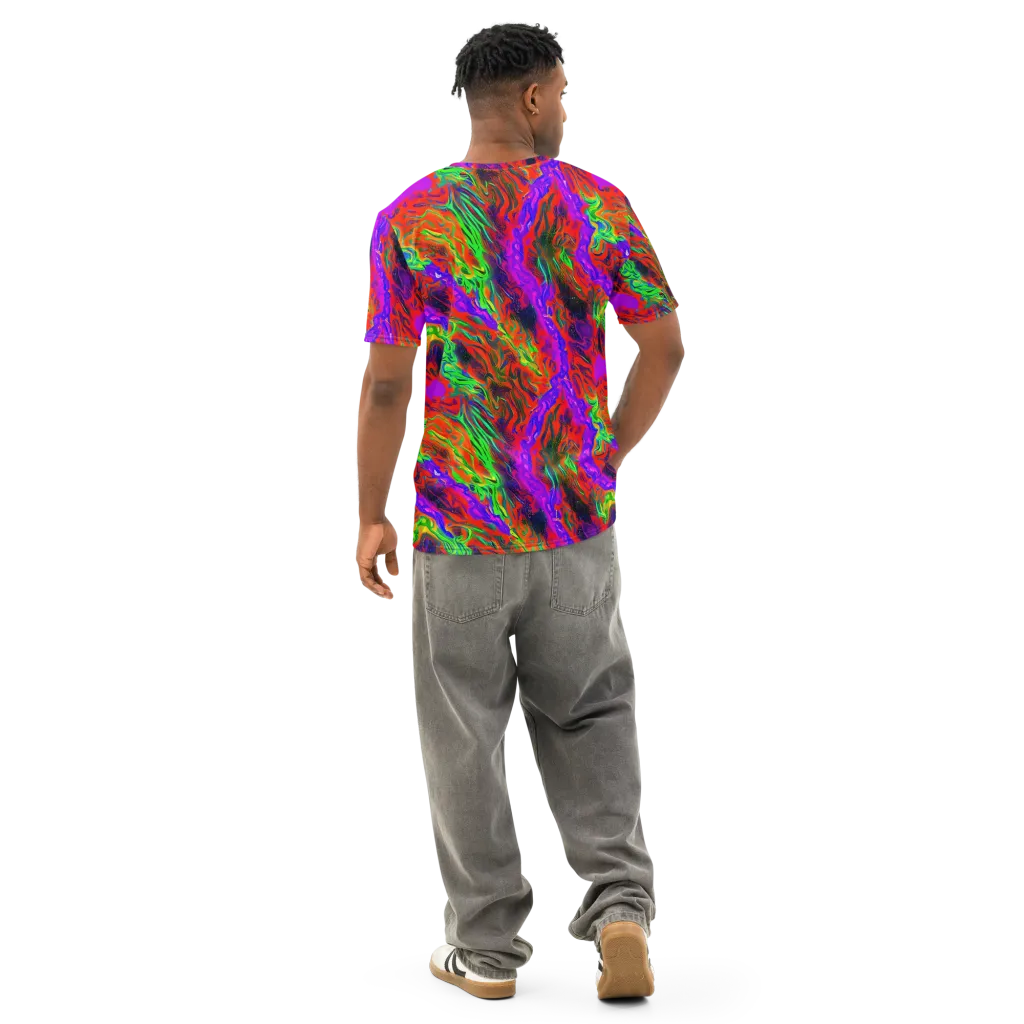 Flare Cascade on Men's Cotton Crew Neck T-Shirt — Back