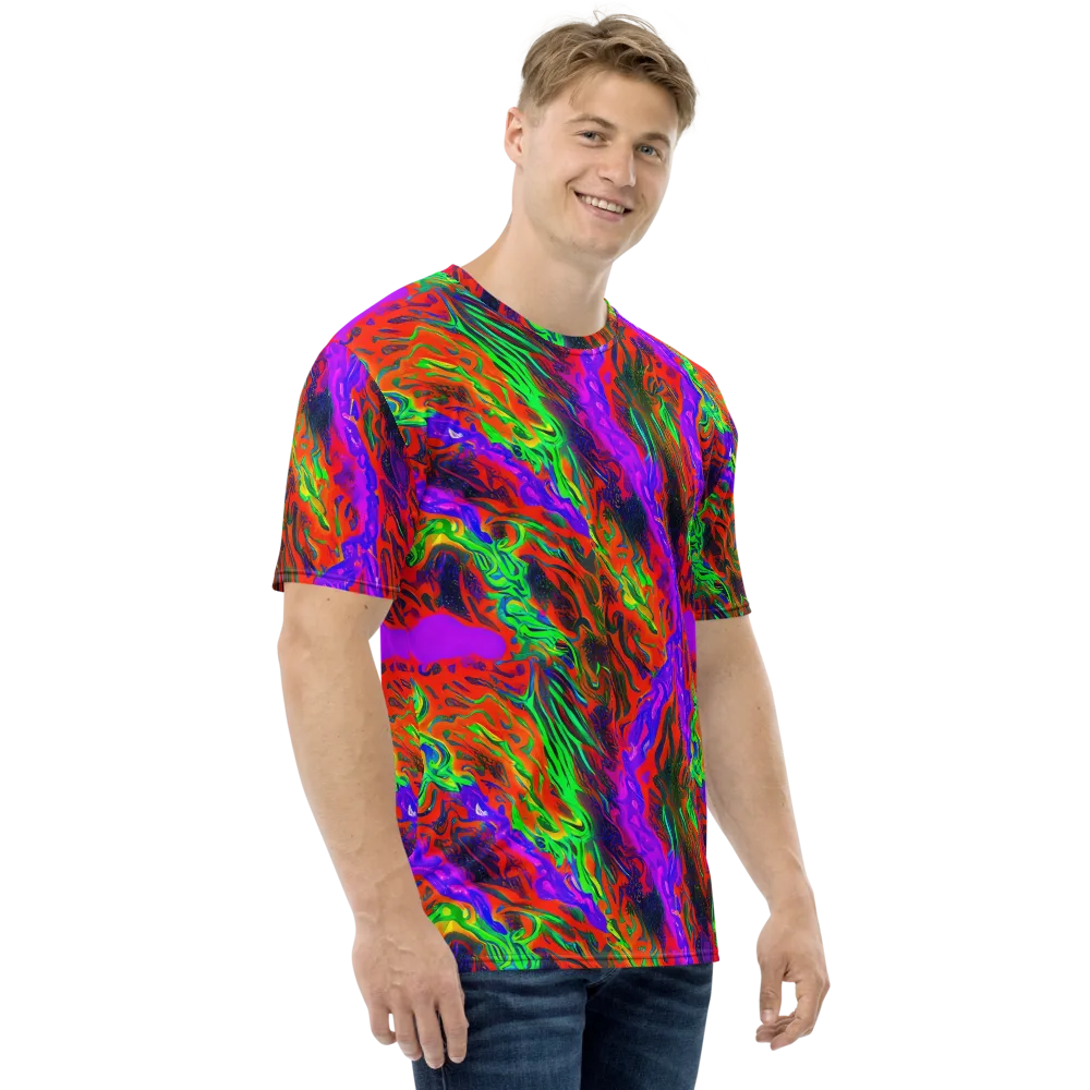 Flare Cascade on Men's Crew Neck T-Shirt — Right
