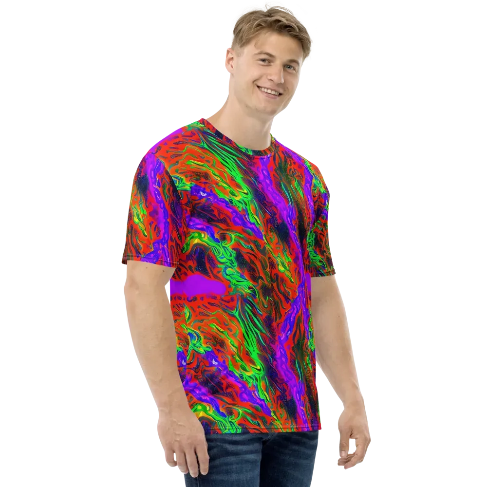 Flare Cascade on Men's Crew Neck T-Shirt — Right