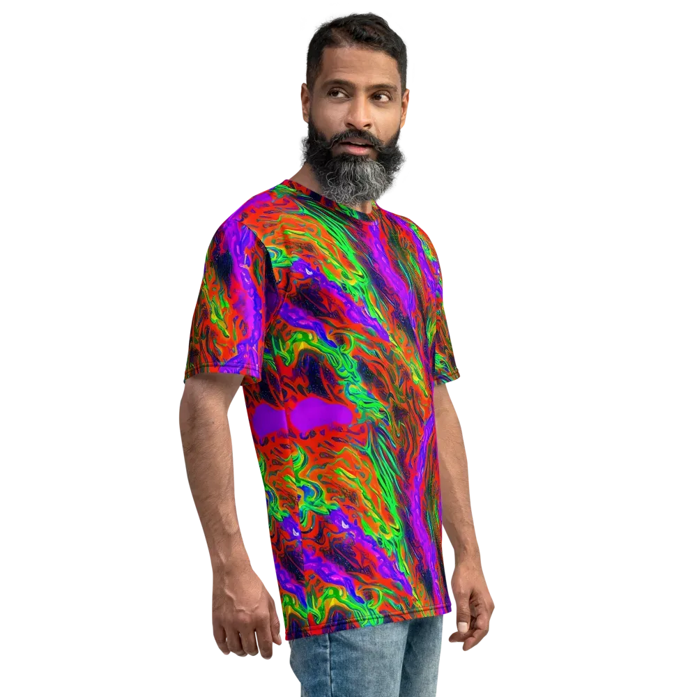 Flare Cascade on Men's Crew Neck T-Shirt — Right