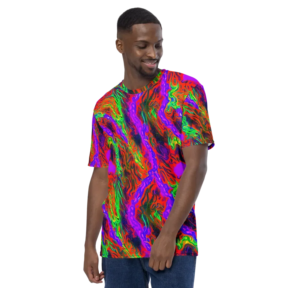 Flare Cascade on Men's Crew Neck T-Shirt — Left