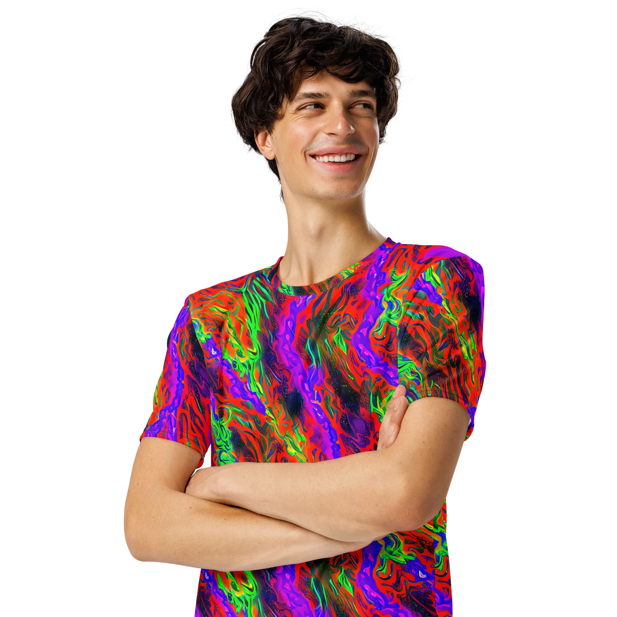 Flare Cascade on Men's Crew Neck T-Shirt — Left Front