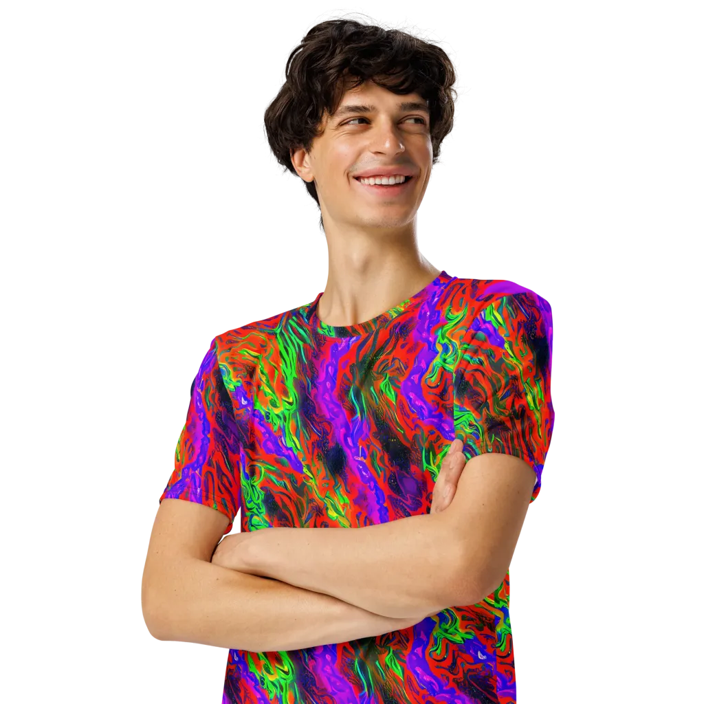 Flare Cascade on Men's Crew Neck T-Shirt — Left Front