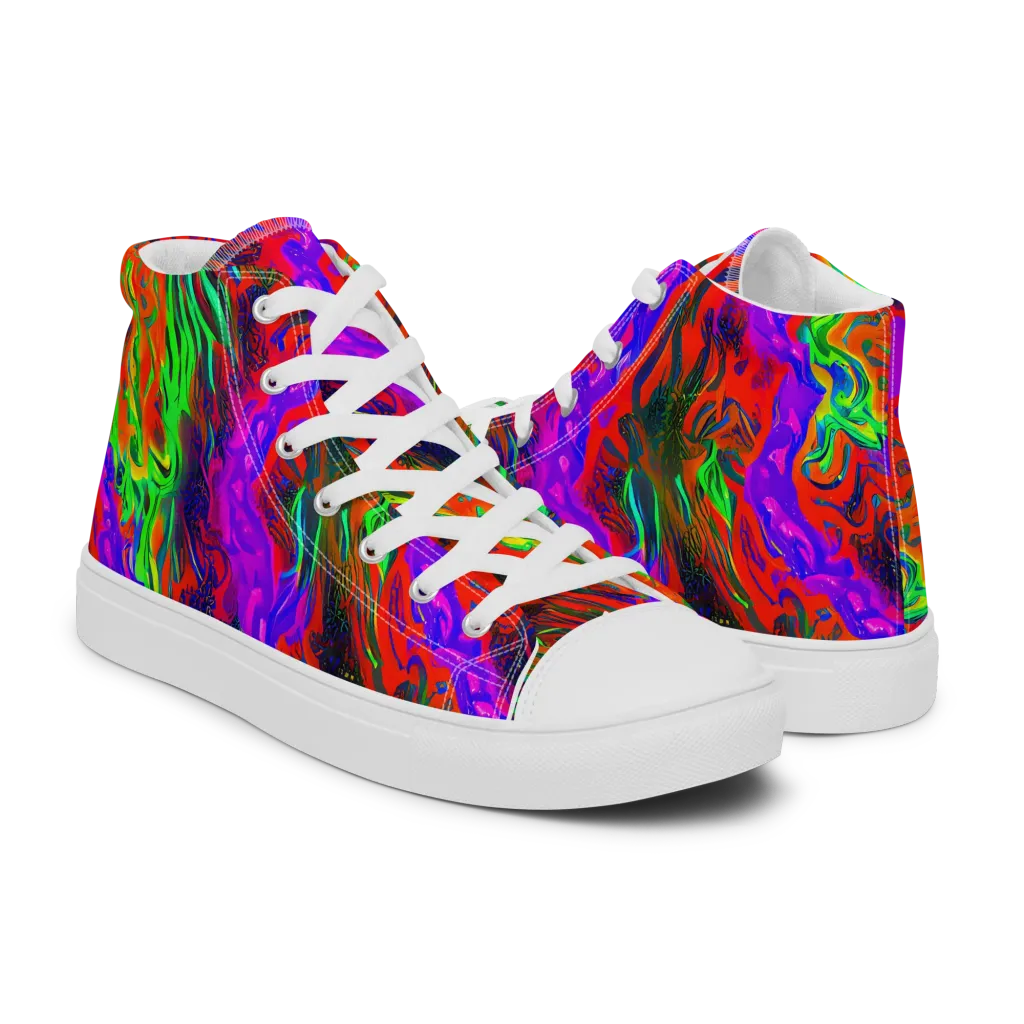 Flare Cascade on Men's High Top Canvas Shoes — Right