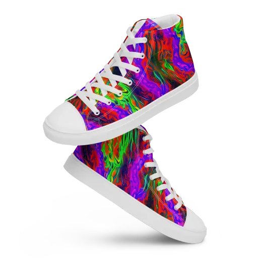 Flare Cascade on a Men's High Top Canvas Shoes