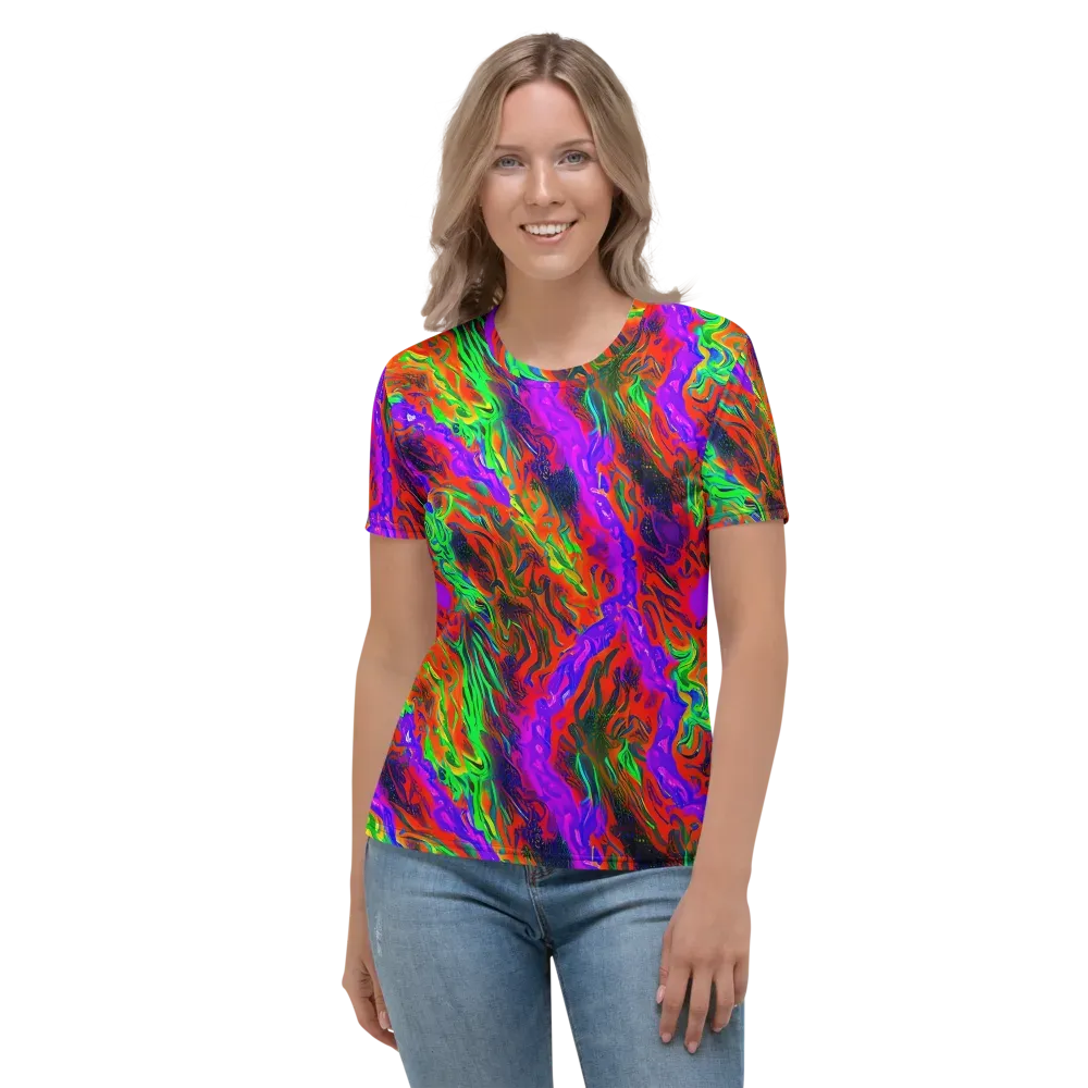 Flare Cascade on Women's Crew Neck T-Shirt — Front