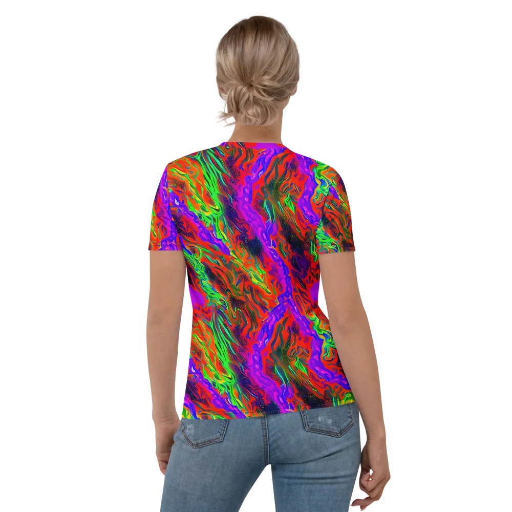 Flare Cascade on Women's Crew Neck T-Shirt — Back
