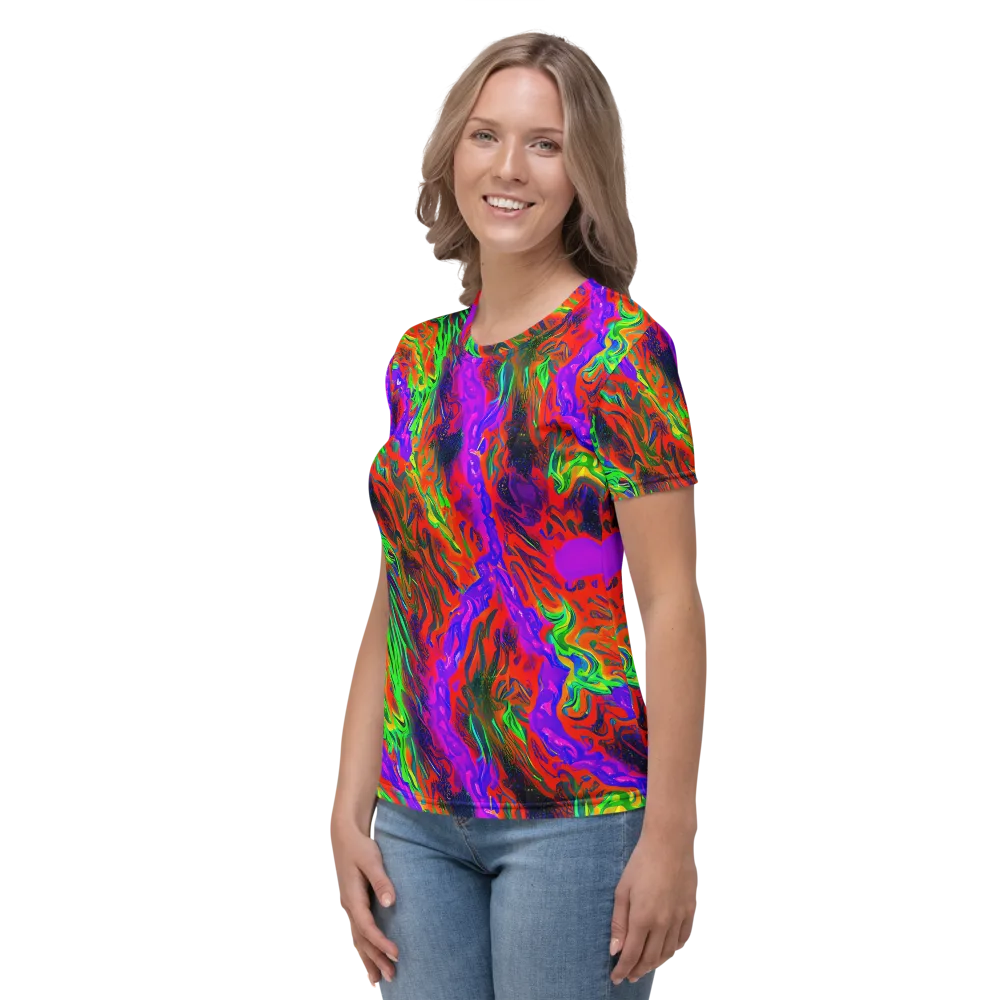 Flare Cascade on Women's Crew Neck T-Shirt — Left