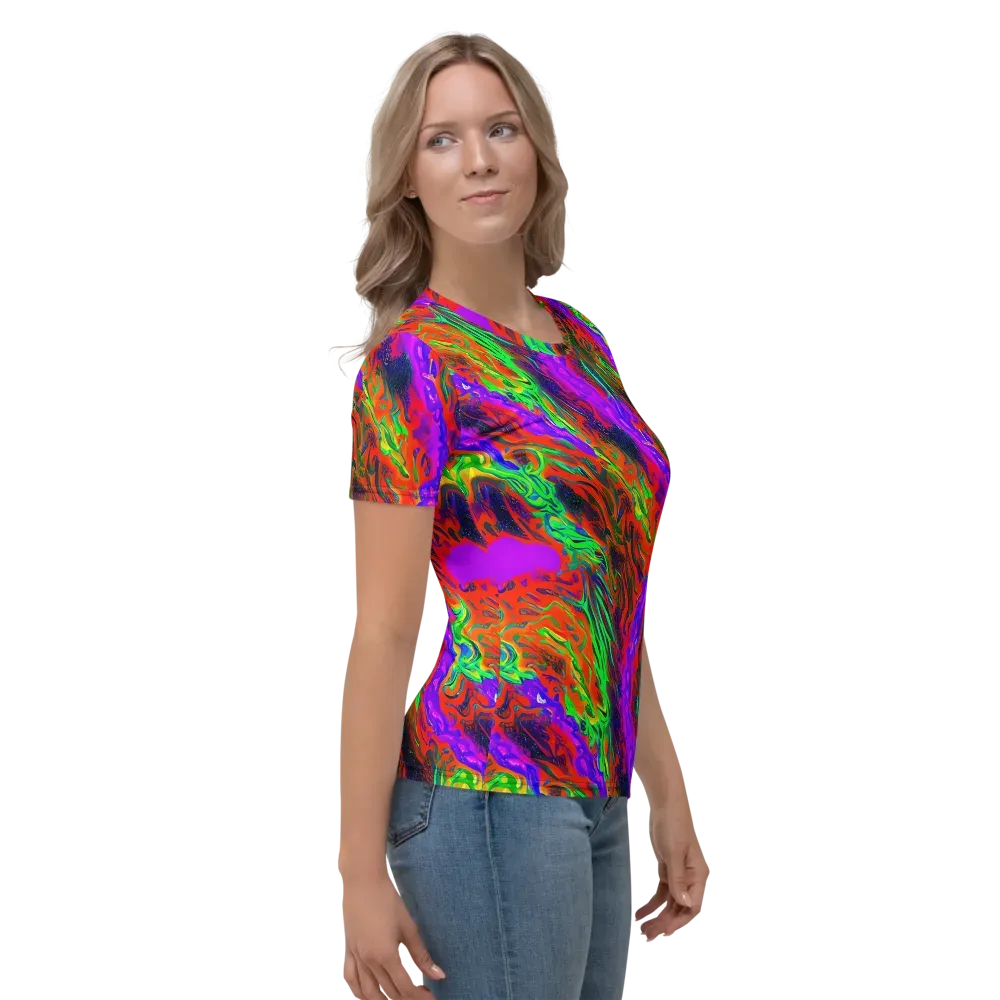 Flare Cascade on Women's Crew Neck T-Shirt — Right