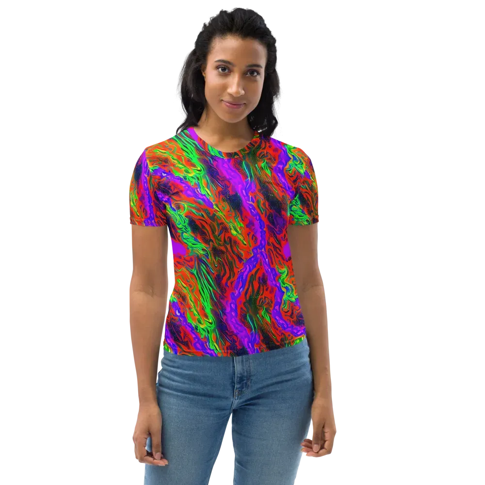Flare Cascade on Women's Crew Neck T-Shirt — Front