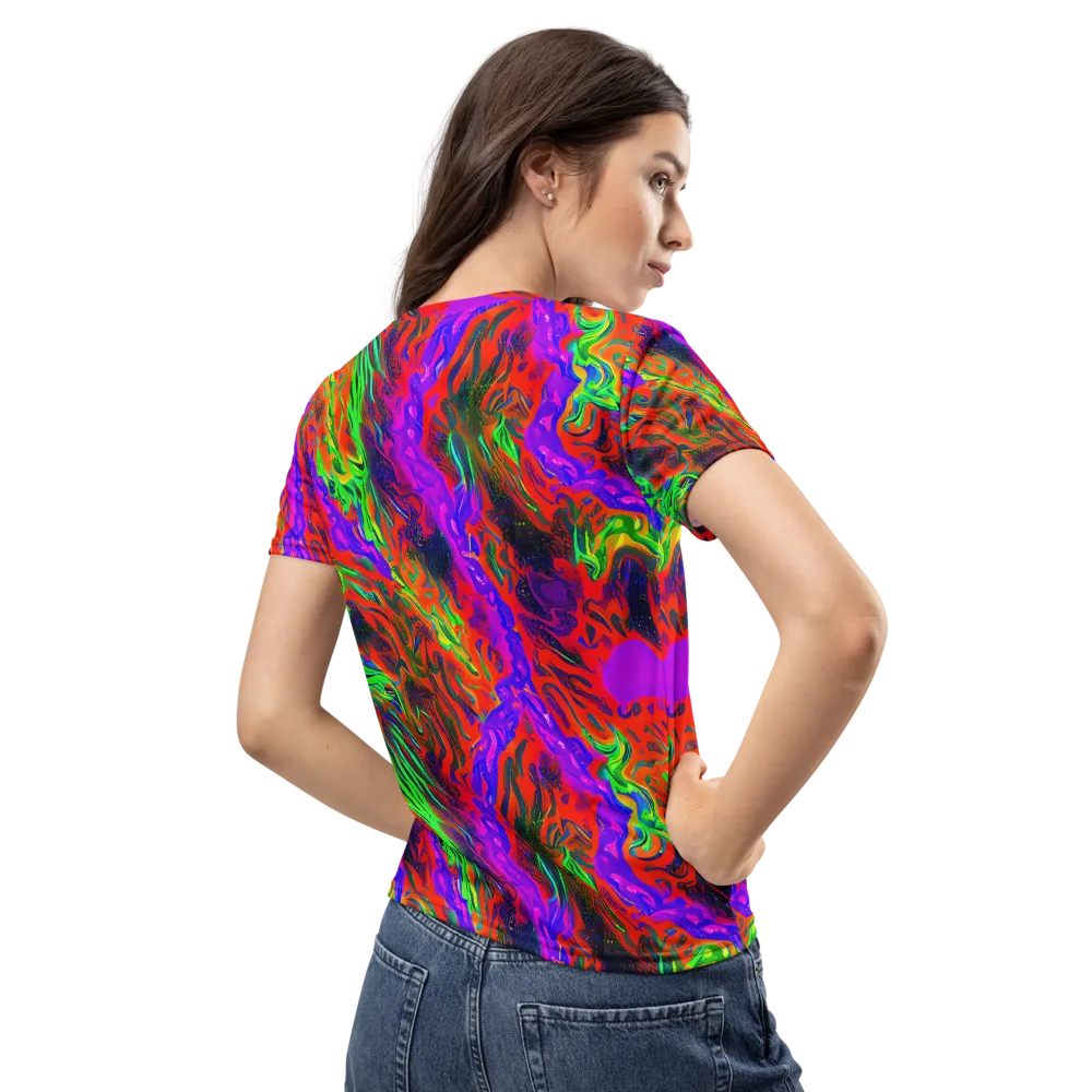 Flare Cascade on Women's Crew Neck T-Shirt — Back