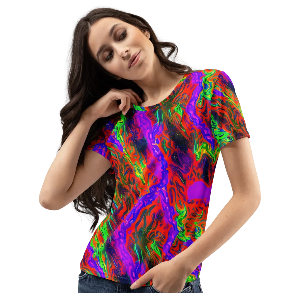 Flare Cascade on Women's Crew Neck T-Shirt — Left Front